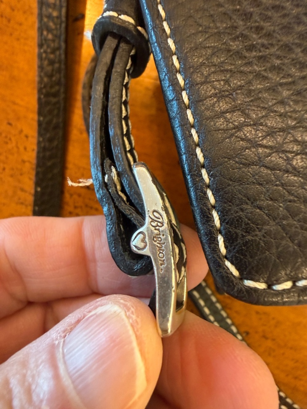 NWOT Brighton Black Leather Wallet Crossbody Organizer Buckle Silver Accent - Picture 7 of 14